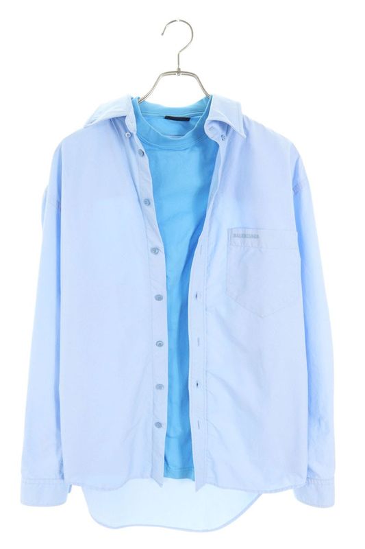 Balenciaga T-Shirt Docking Long Sleeve Shirt Light Blue