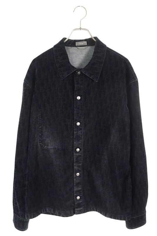 Dior Auburn All Over Pattern Velour Long Sleeve Shirt 50