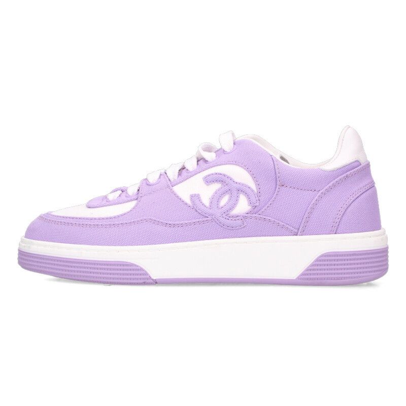 Chanel Side CC Logo Canvas Sneakers 35
