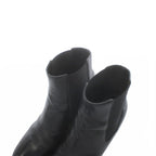 Saint Laurent Paris Side Gore Boots Short Almond Toe Heel Leather 37