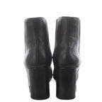 Saint Laurent Paris Side Gore Boots Short Almond Toe Heel Leather 37