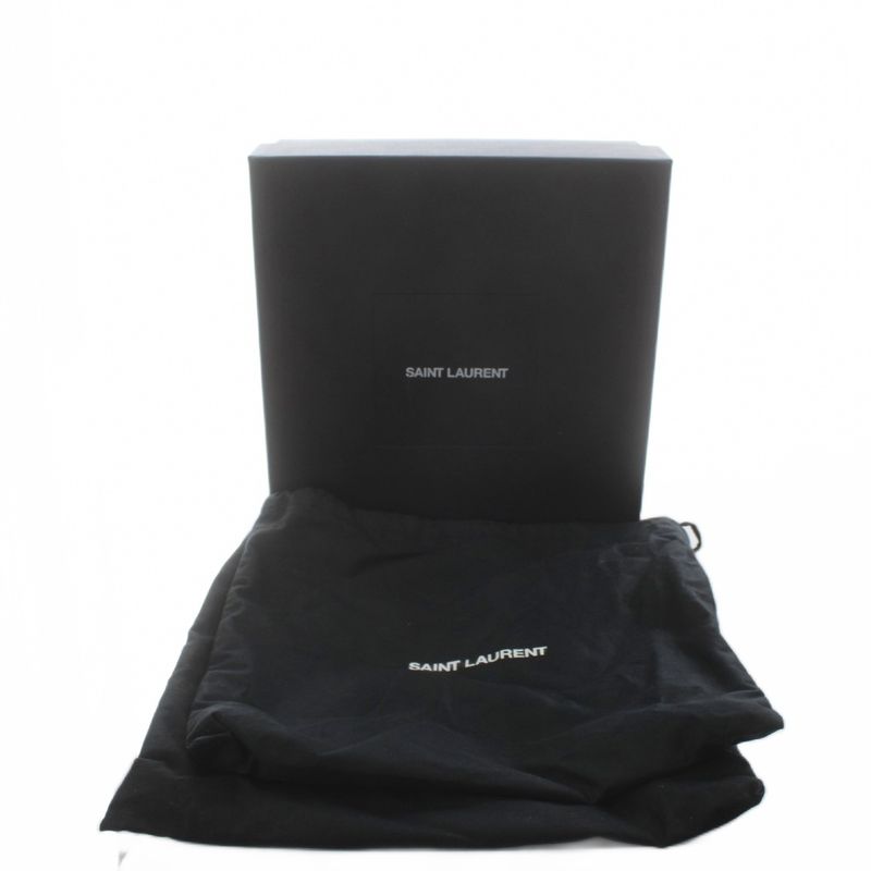 Saint Laurent Paris Side Gore Boots Short Almond Toe Heel Leather 37