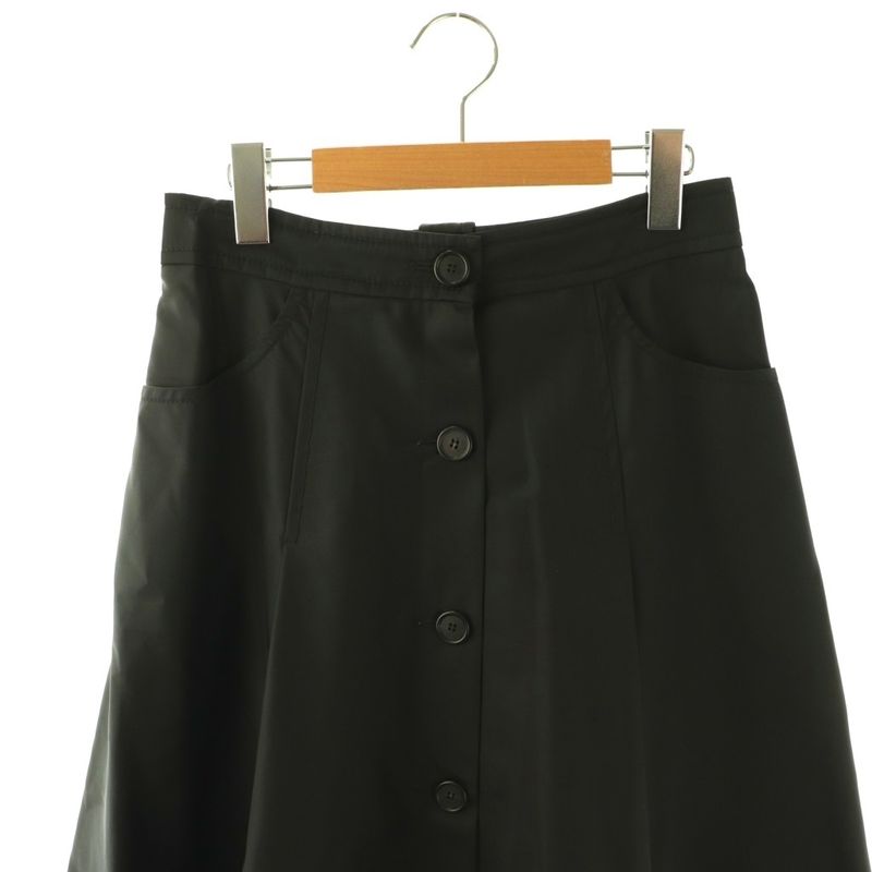 Prada Front Button Mid Mole Long Black Skirt