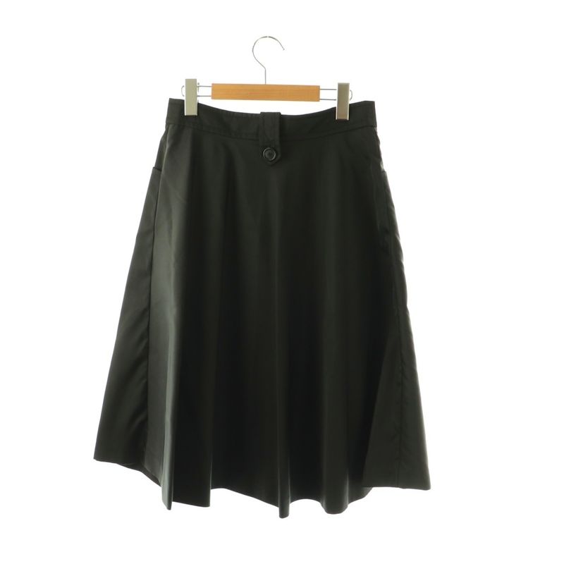 Prada Front Button Mid Mole Long Black Skirt