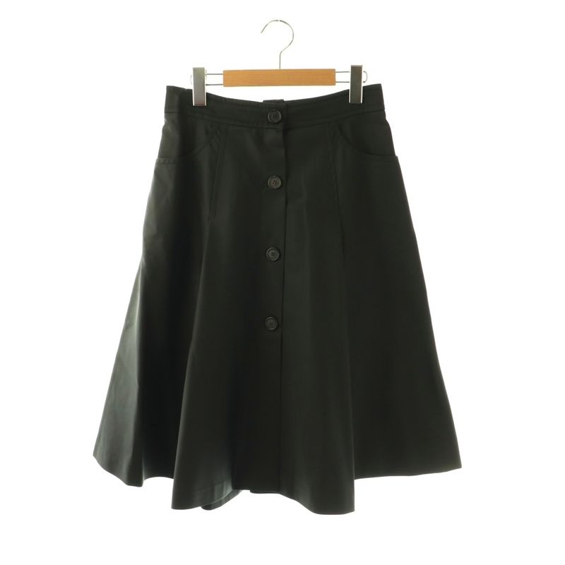 Prada Front Button Mid Mole Long Black Skirt