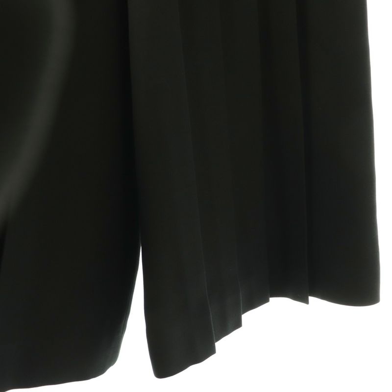 Dior Wide Pleated Pants Wool Silk Blend 36 Black