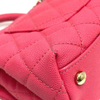 Chanel Handbag Coco Handle Xxs 19 Caviar Leather Coral Pink Coral X