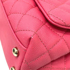 Chanel Handbag Coco Handle Xxs 19 Caviar Leather Coral Pink Coral X