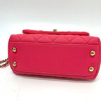 Chanel Handbag Coco Handle Xxs 19 Caviar Leather Coral Pink Coral X