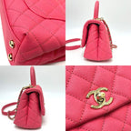 Chanel Handbag Coco Handle Xxs 19 Caviar Leather Coral Pink Coral X