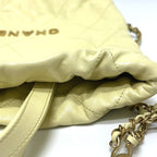 Chanel Backpack 22 Small Chain Leather Yellow