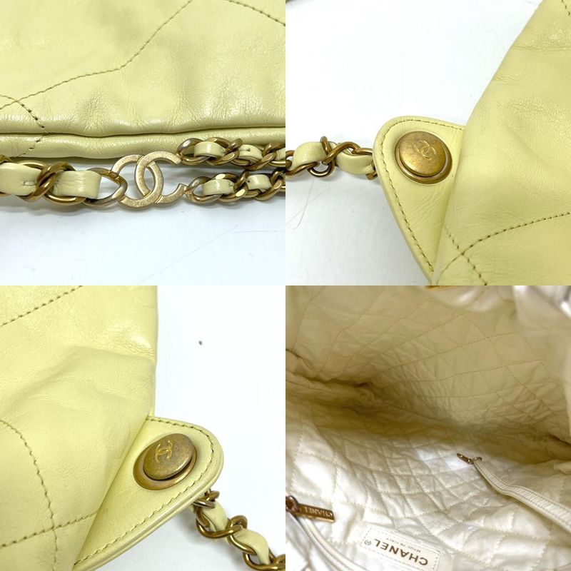 Chanel Backpack 22 Small Chain Leather Yellow