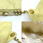 Chanel Backpack 22 Small Chain Leather Yellow