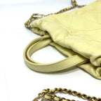 Chanel Backpack 22 Small Chain Leather Yellow