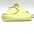 Chanel Backpack 22 Small Chain Leather Yellow