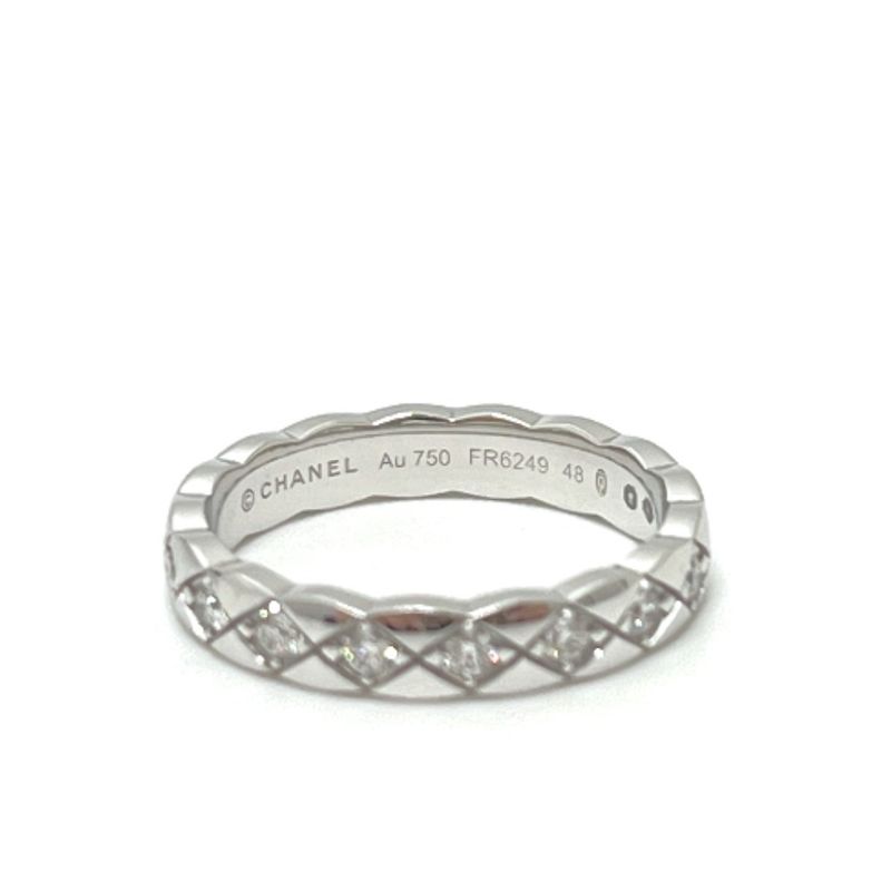 Chanel Ring Coco Crush Full Diamond 18K White Gold Silver