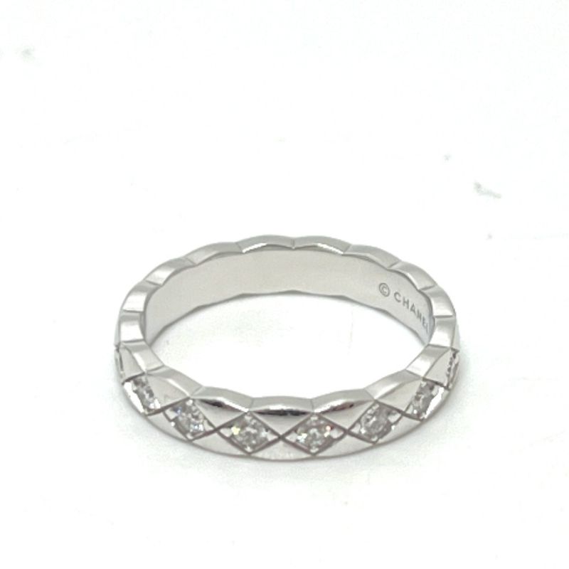 Chanel Ring Coco Crush Full Diamond 18K White Gold Silver