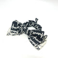 Chanel Scrunchie All Over Pattern Bicolor Ribbon Silk Black