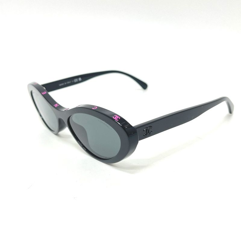 Chanel Sunglasses CC Logo Plastic Black Pink