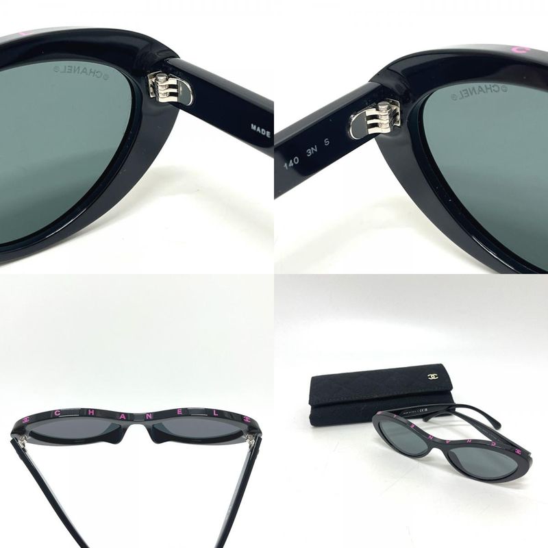 Chanel Sunglasses CC Logo Plastic Black Pink