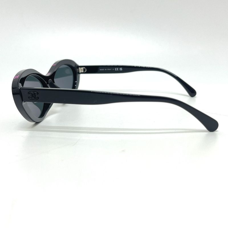 Chanel Sunglasses CC Logo Plastic Black Pink