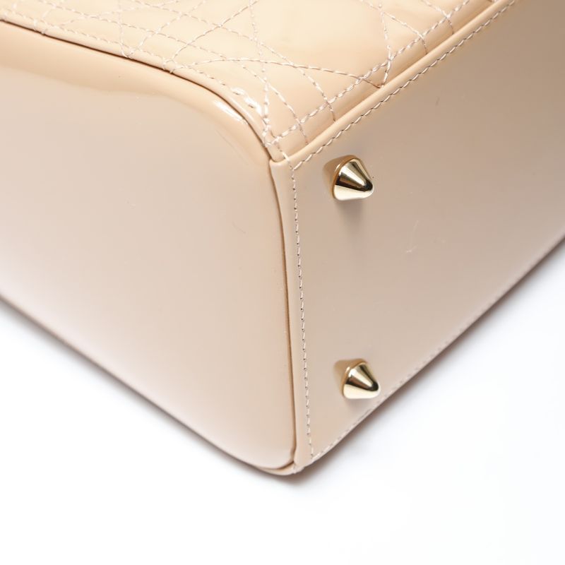 Dior Shoulder Bag Cannage 2-Way Pink Beige Gold