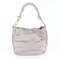 Dior Pleated Leather Shoulder Bag Hand Gray