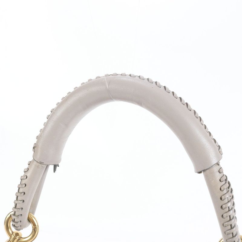 Dior Pleated Leather Shoulder Bag Hand Gray