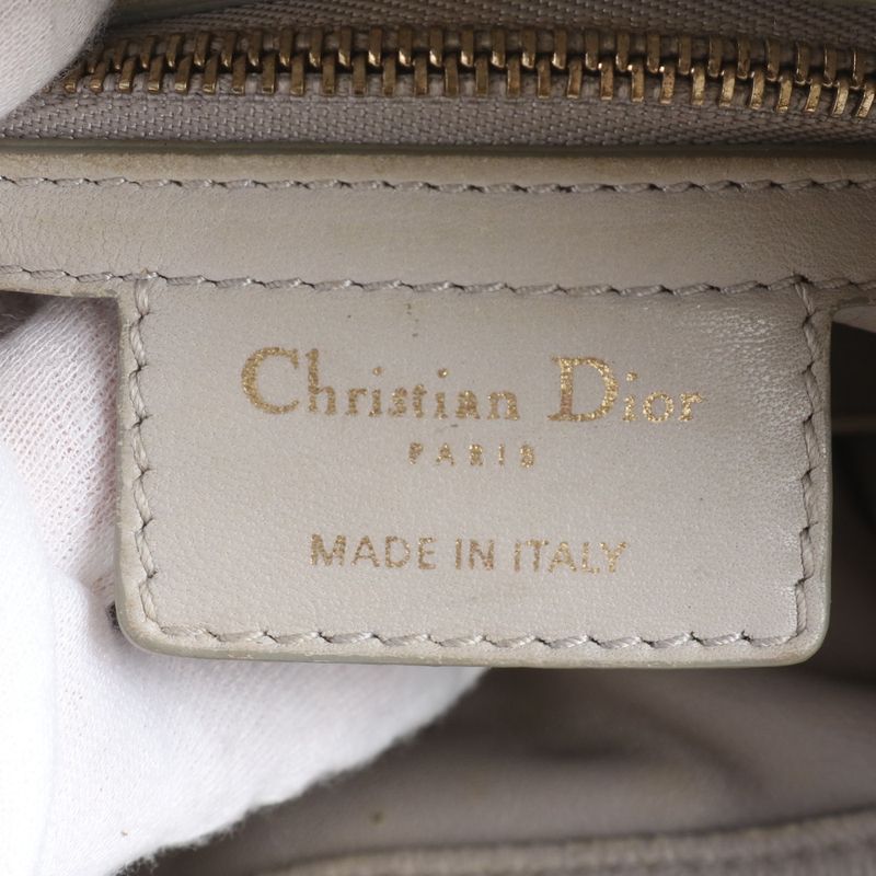 Dior Pleated Leather Shoulder Bag Hand Gray