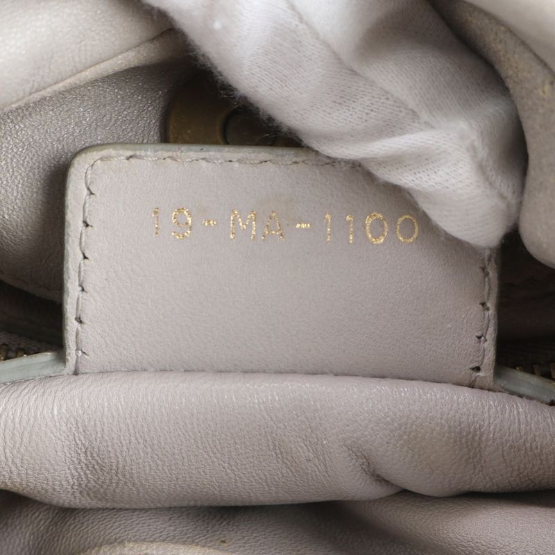 Dior Pleated Leather Shoulder Bag Hand Gray