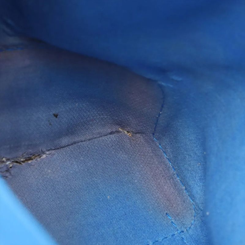 Balenciaga Navy Bucket Leather Canvas Shoulder Bag