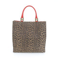 Fendi Vintage Leopard Leather Tote Shoulder A4 Erm Brown Red