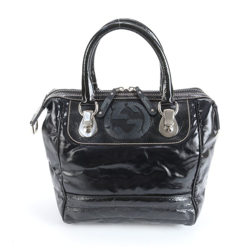 Gucci Interlocking Leather Handbag Tote Black