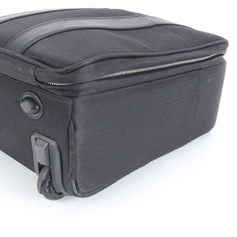 Hermes Acapulco Leather Canvas Shoes Carry Case Bag Business Travel Black