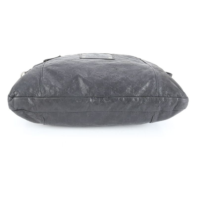 Guccissima Leather Shoulder Bag Crossbody Tote A4 Black