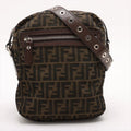 Fendi Zucca Leather Shoulder Bag Crossbody Hand Tote Brown