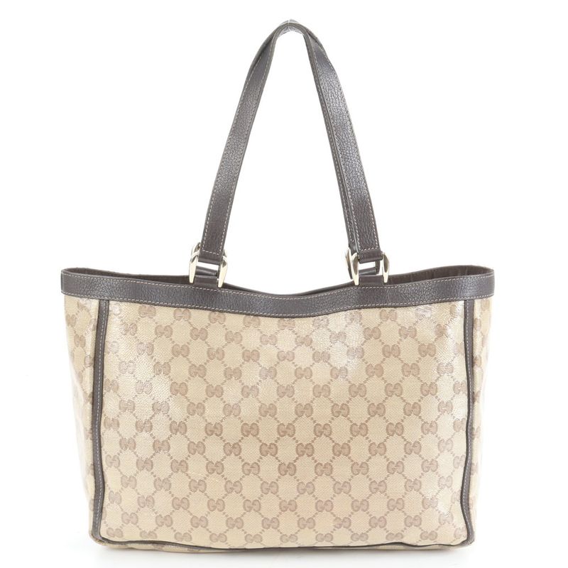 Gucci GG Crystal Leather Tote Shoulder Hand Gold