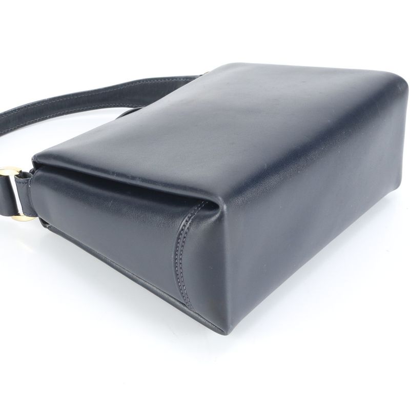 Gucci Vintage Turnlock Leather Handbag Tote Black Gold