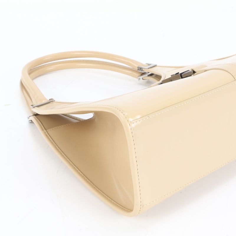 Gucci Jackie 002 Leather Tote Shoulder Hand Beige Silver