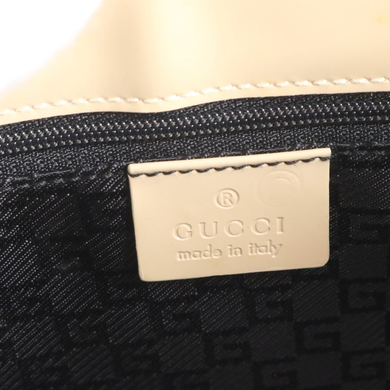 Gucci Jackie 002 Leather Tote Shoulder Hand Beige Silver