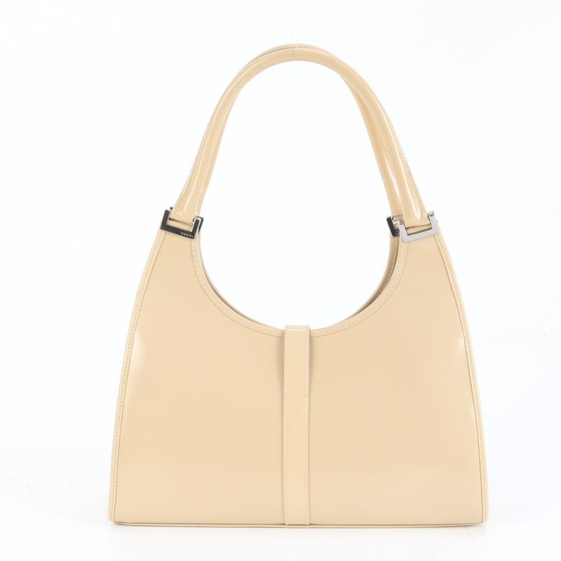 Gucci Jackie 002 Leather Tote Shoulder Hand Beige Silver