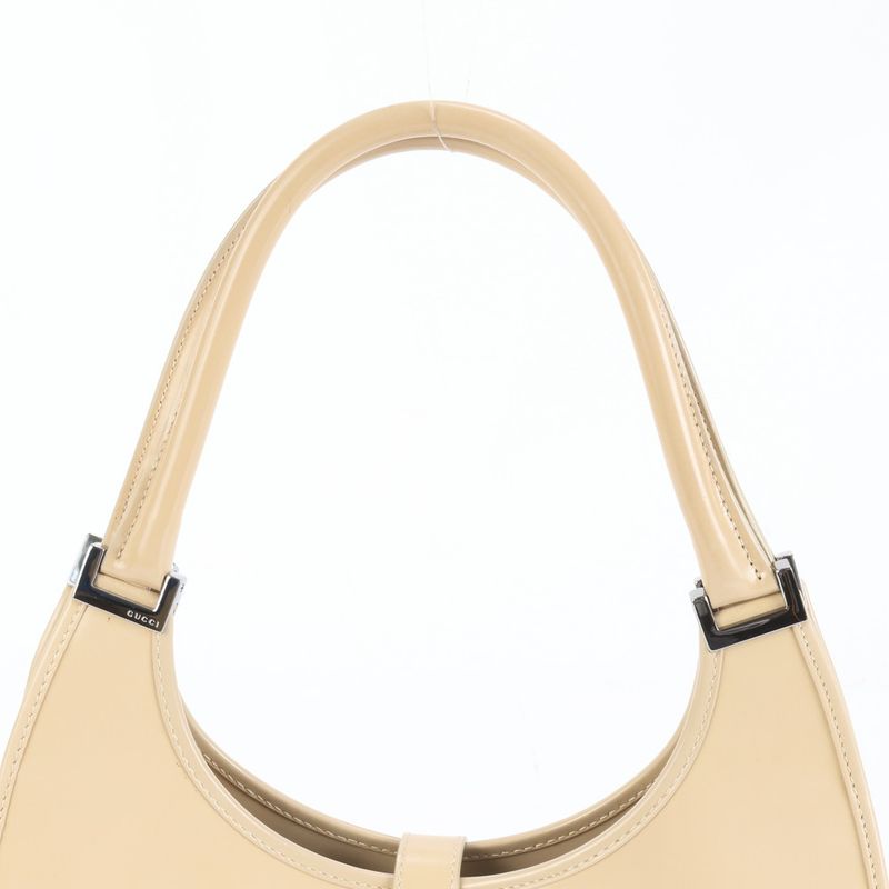 Gucci Jackie 002 Leather Tote Shoulder Hand Beige Silver
