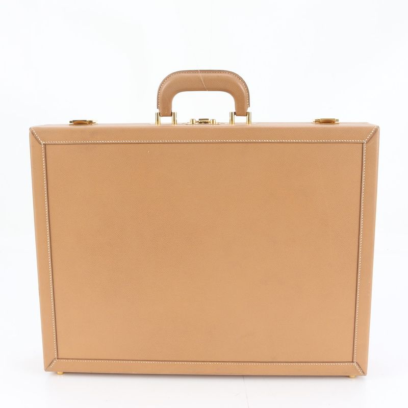 Hermes Leather Attache Case Hard Document Bag Business
