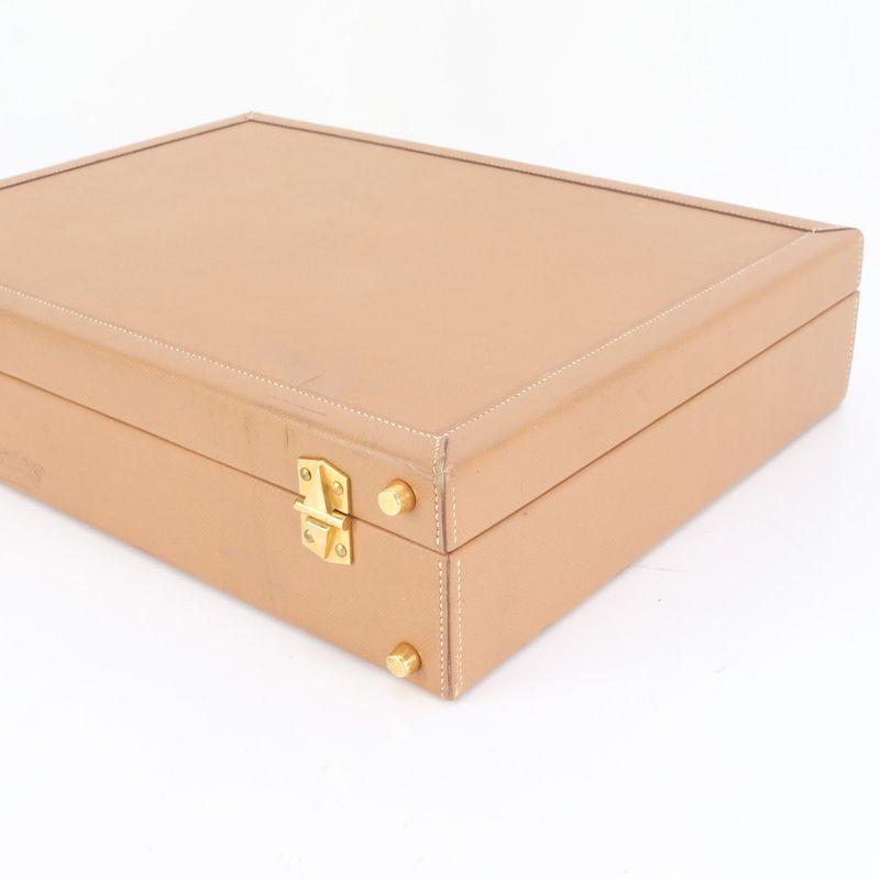 Hermes Leather Attache Case Hard Document Bag Business