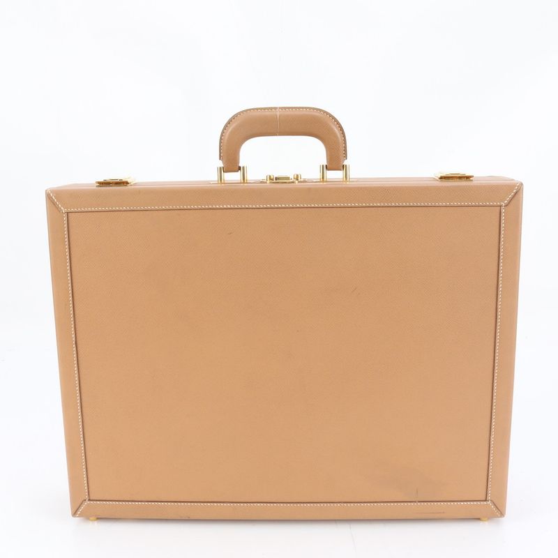 Hermes Leather Attache Case Hard Document Bag Business