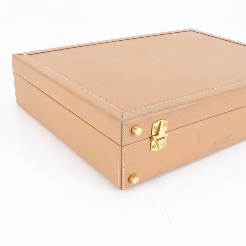 Hermes Leather Attache Case Hard Document Bag Business