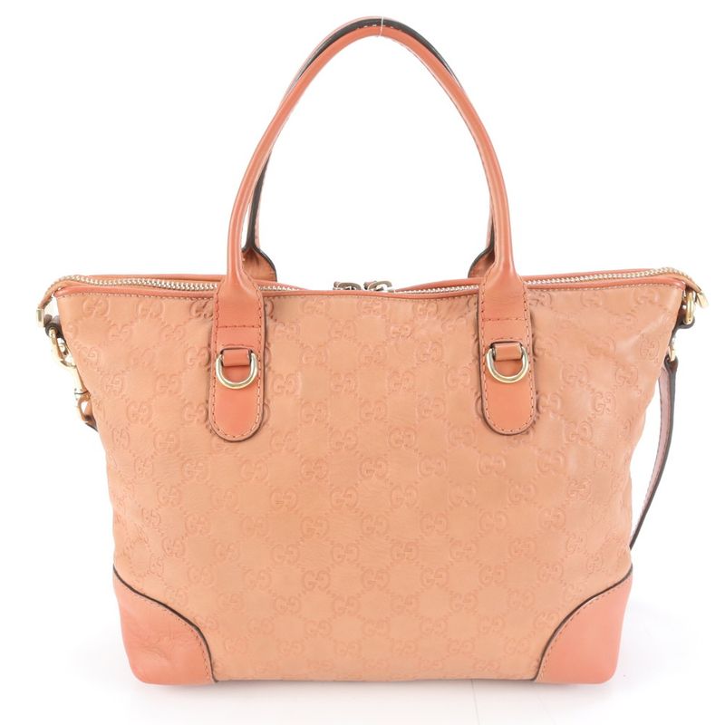 Guccissima Horsebit Leather 2-Way Shoulder Bag Crossbody Tote Coral Pink
