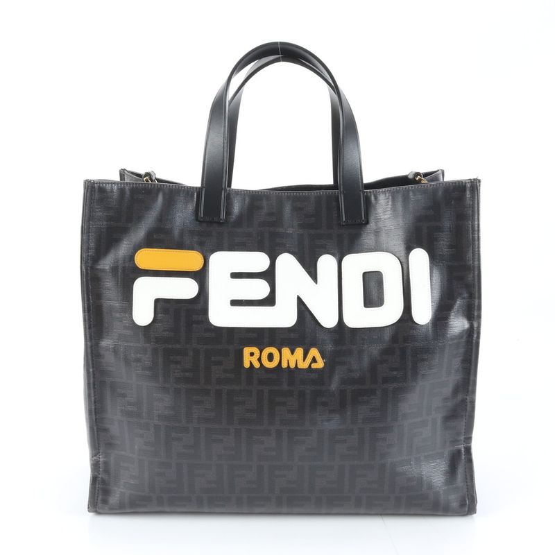 Fendi Zucca Leather Tote Shoulder Document