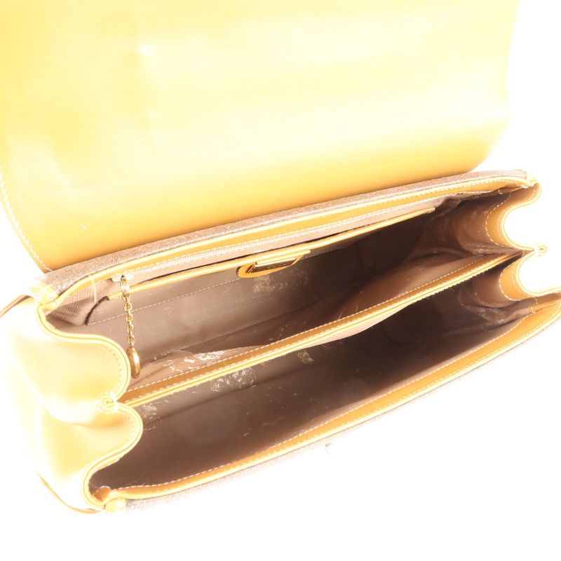 Gucci Vintage Leather Turnlock Handbag Top Handle Tote Brown Gold Master Do