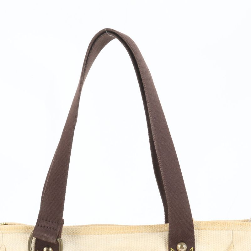 Louis Vuitton Antigua Cabas MM Leather Tote Shoulder Ecru